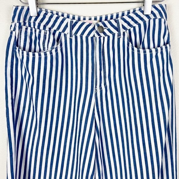 GB GIRLS | Blue & White Striped Wide Leg Pants Girls 16 - Picture 3 of 8